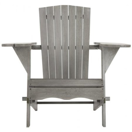 SAFAVIEH 33.8 x 34.3 x 34.3 in. Breetel Adirondack Chairs, Grey - Set of 2 PAT7034B-SET2